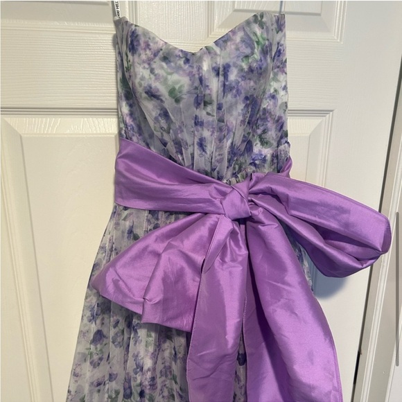 Sherri Hill Purple Floral Formal Dress - Picture 5 of 12